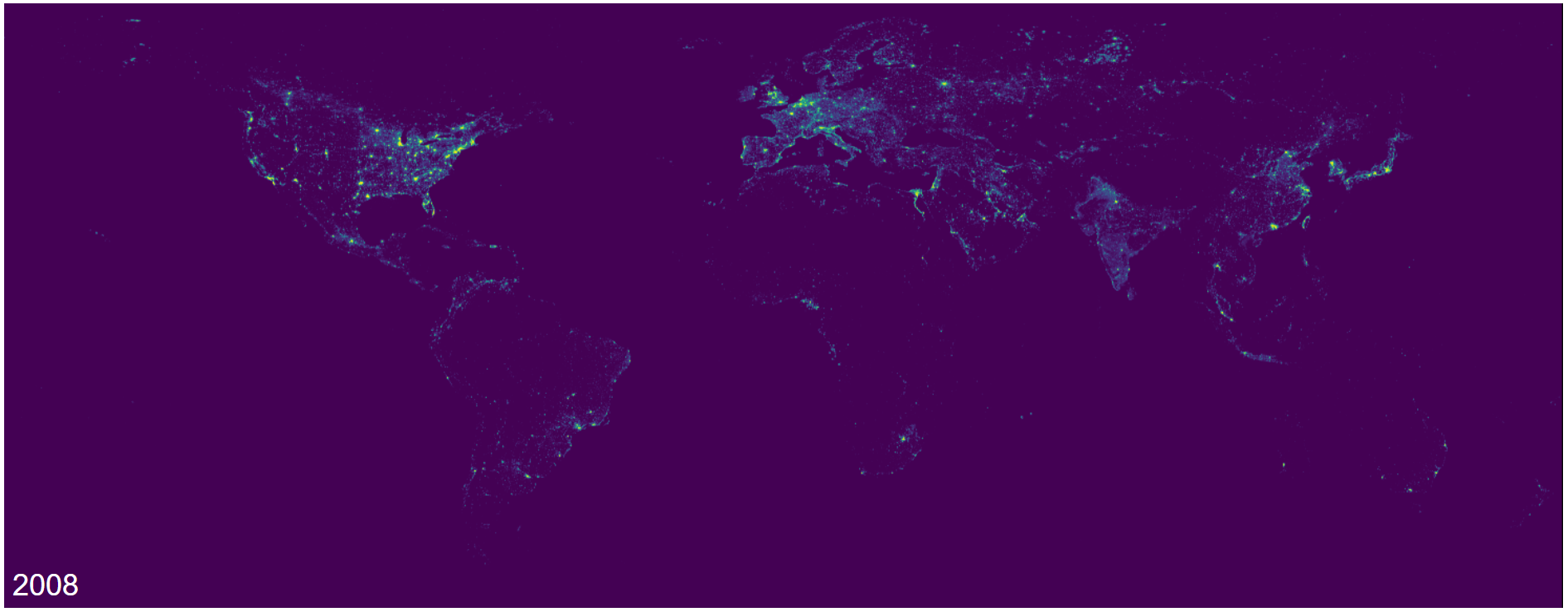 Light pollution map website screenshot